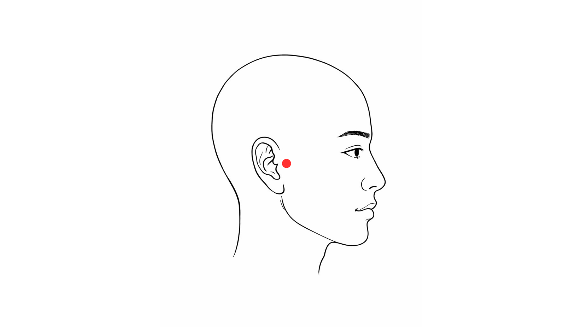 Point d’acupuncture 19IG Ting Gong localisation devant l’oreille médecine chinoise